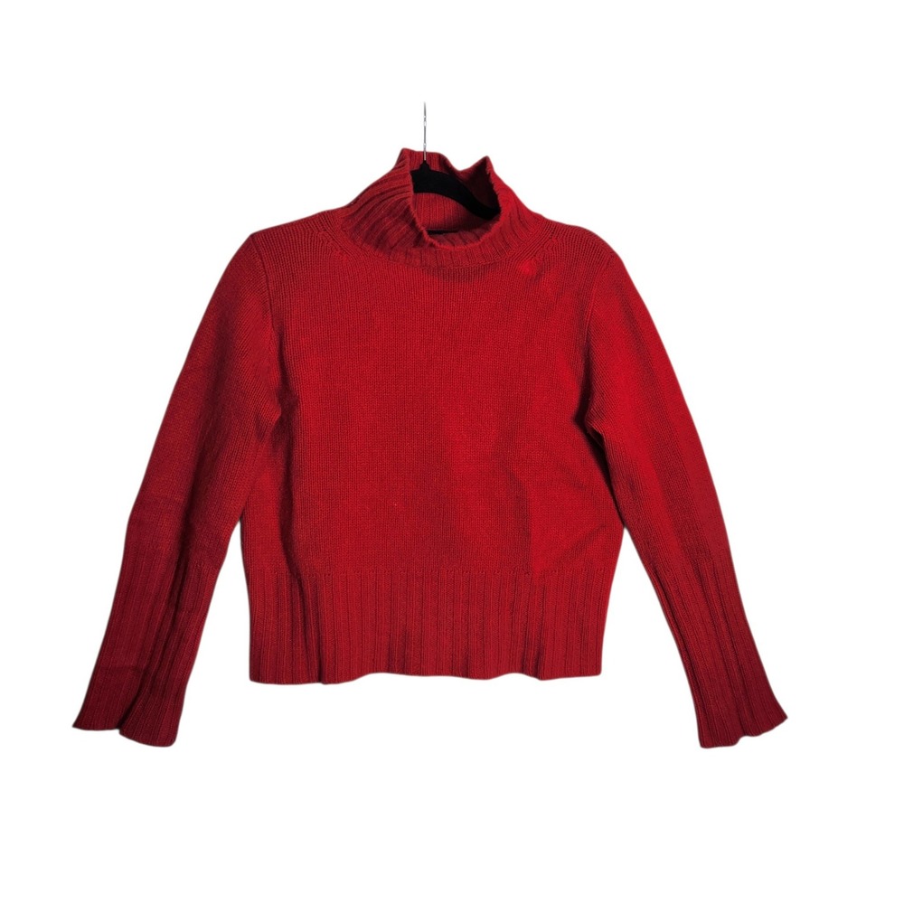 Ralph Lauren Sport Red Wool Cashmere Turtleneck Sweater Womens Medium